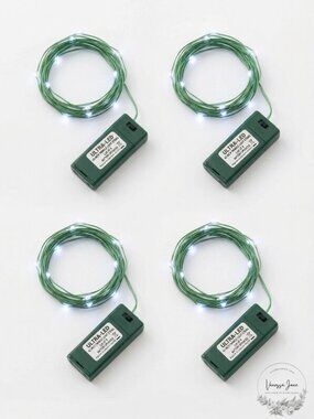 UltraLED Battery Operated 42-Inch White Twinkle Light String, Lot of 4